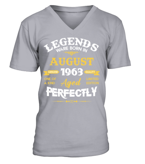 Vintage Aged To Perfection August 1963 V-Neck T-shirt
