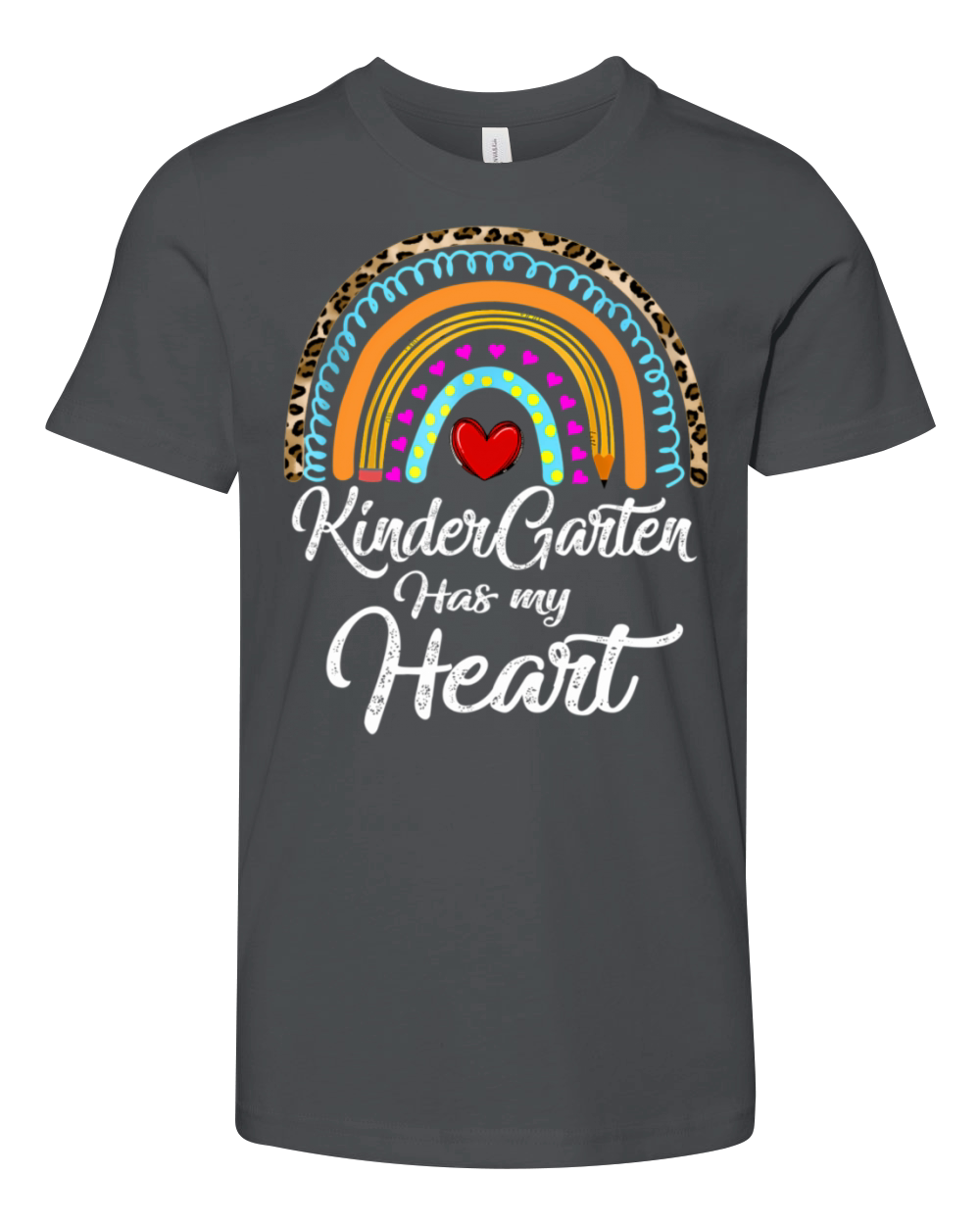 Kindergarten Has My Heart Teachers Day Rainbow Youth Unisex Jersey Tee