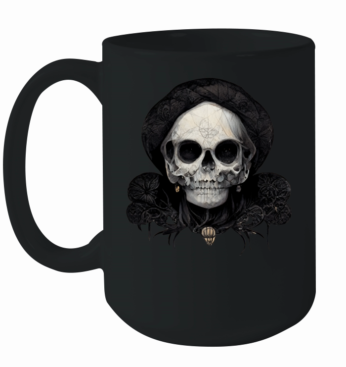 Skull Witch Creepy Halloween Ceramic Mug