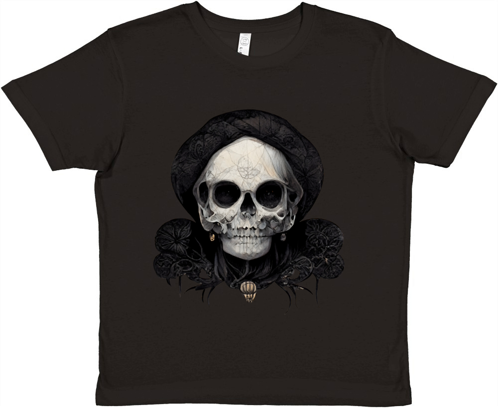 Skull Witch Creepy Halloween Premium Kids Crewneck T-shirt