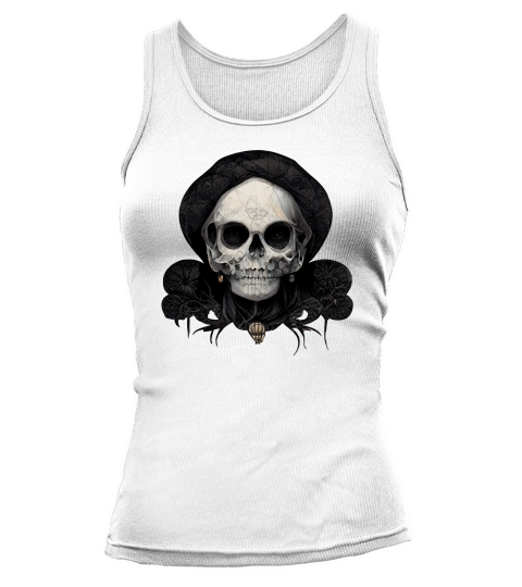 Skull Witch Creepy Halloween Tank top Woman