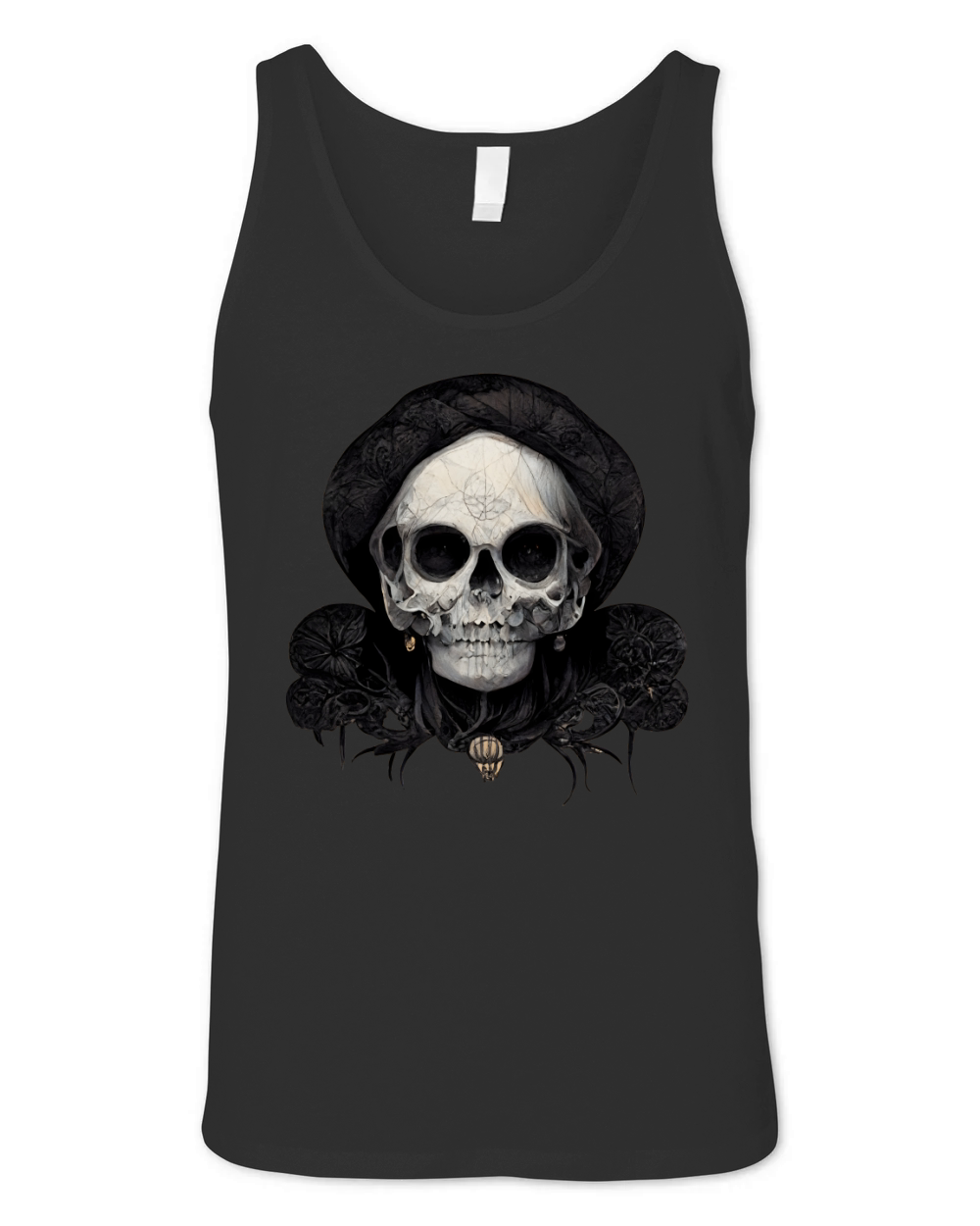 Skull Witch Creepy Halloween Unisex Jersey Tank