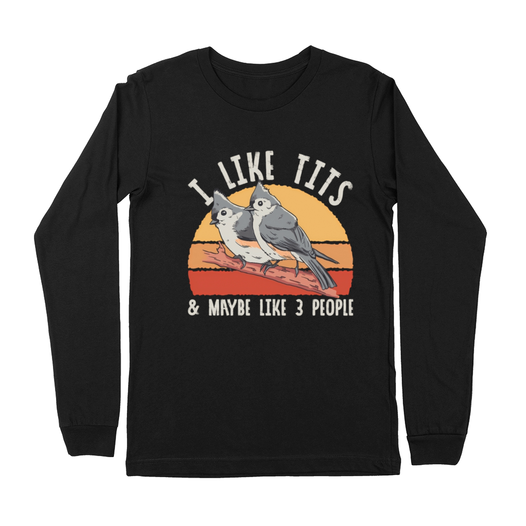 Bird Watcher Retro Vintage Tit Premium Long Sleeve