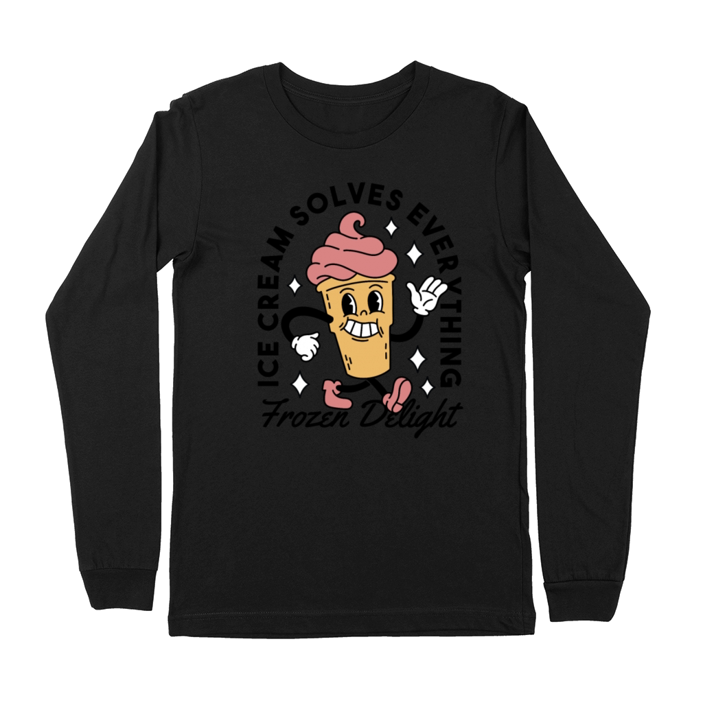 Ice Cream Solves Everything - Retro - Cartoon Premium Long Sleeve