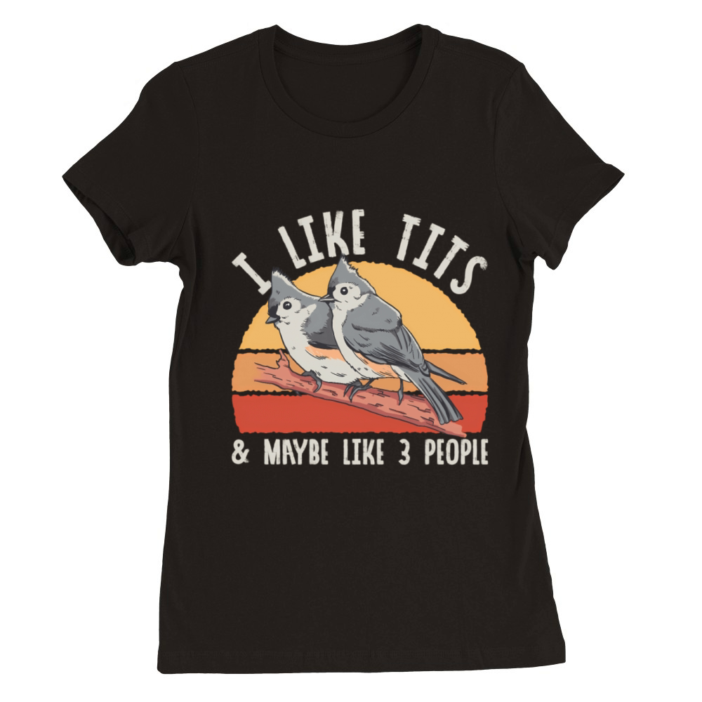 Bird Watcher Retro Vintage Tit Premium Womens Crewneck T-shirt