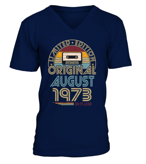 50th birthday august 1973 original 1973 V-Neck T-shirt