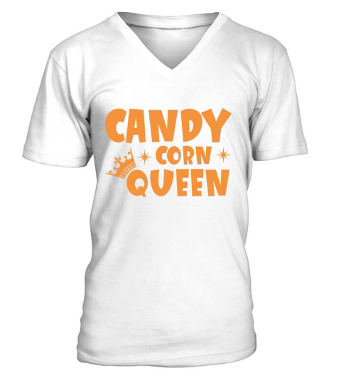 Candy Corn Queen Cute Halloween V-Neck T-shirt