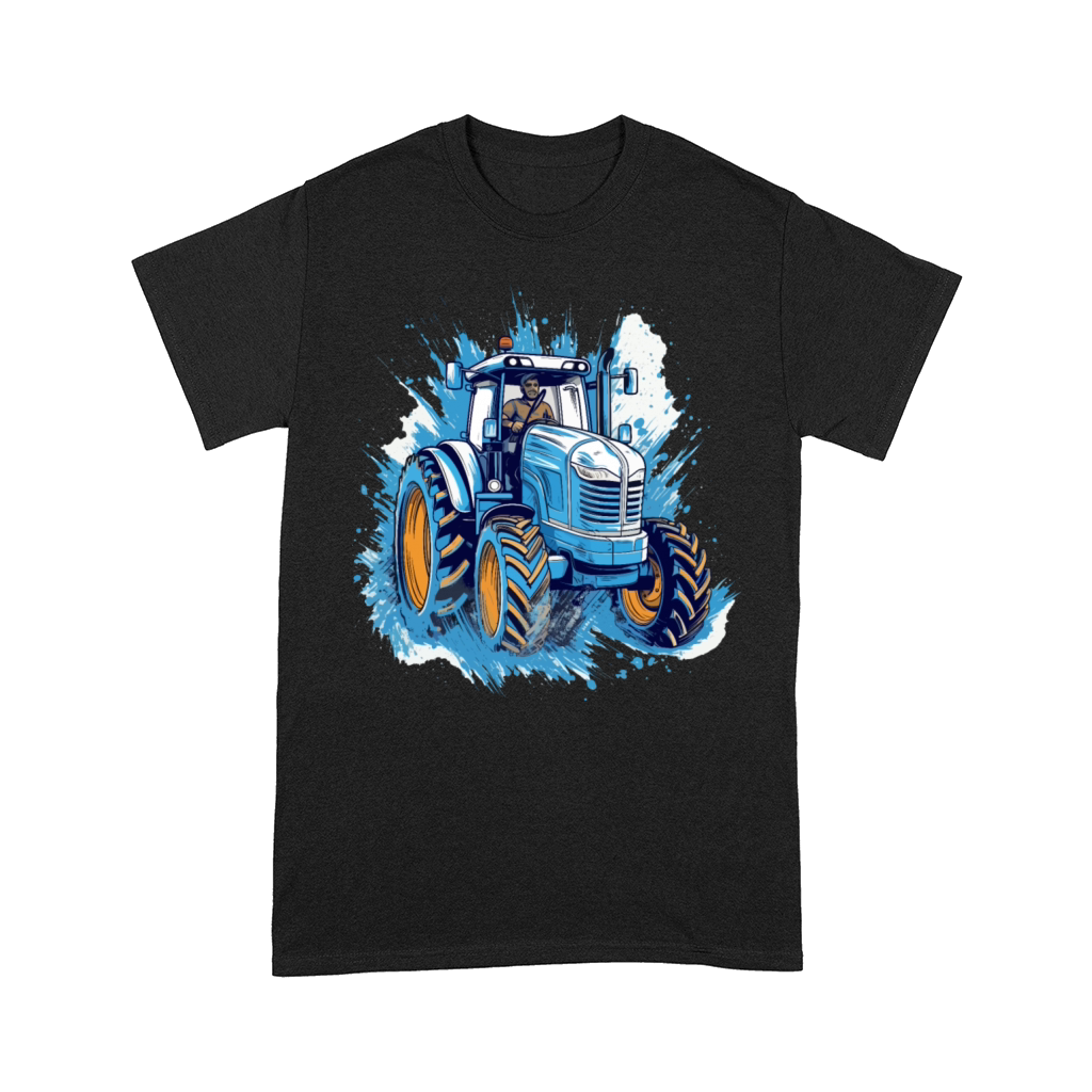 Blue Tractor Watercolor Art Comfort T-shirt