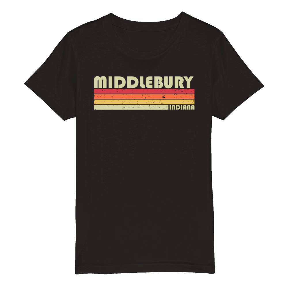 Middlebury In Indiana City Home Roots 80S Organic Kids Crewneck T-shirt