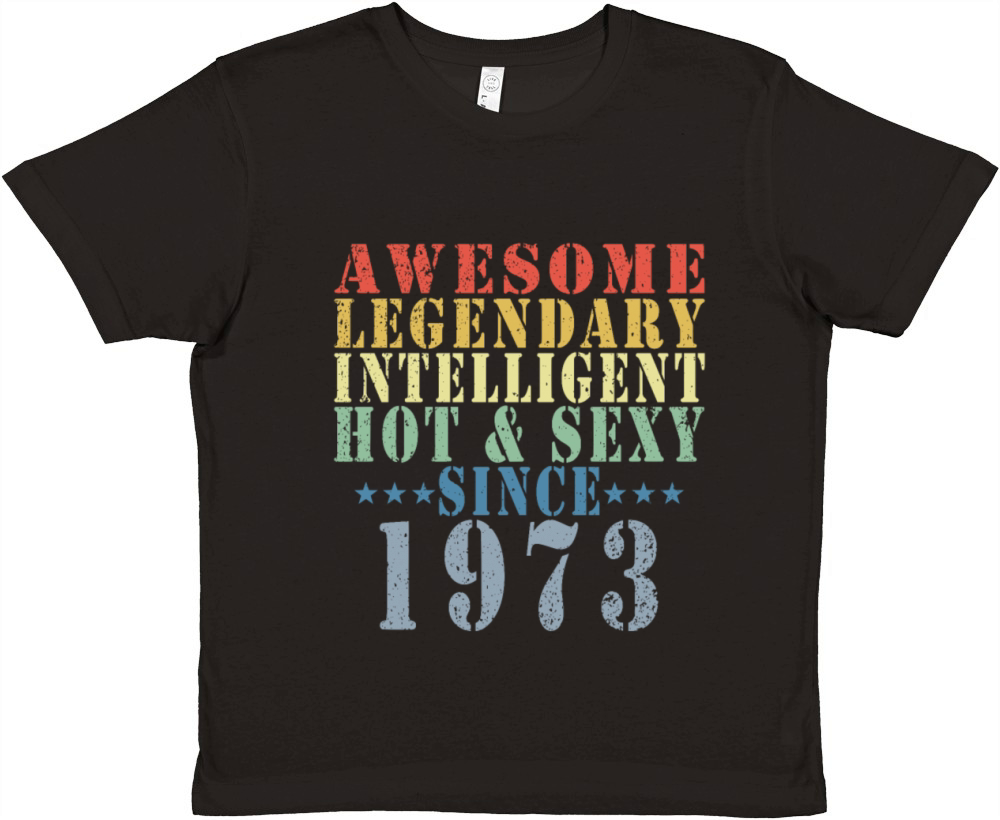 50th Birthday Man June Vintage 1973 Awesome Premium Kids Crewneck T-shirt
