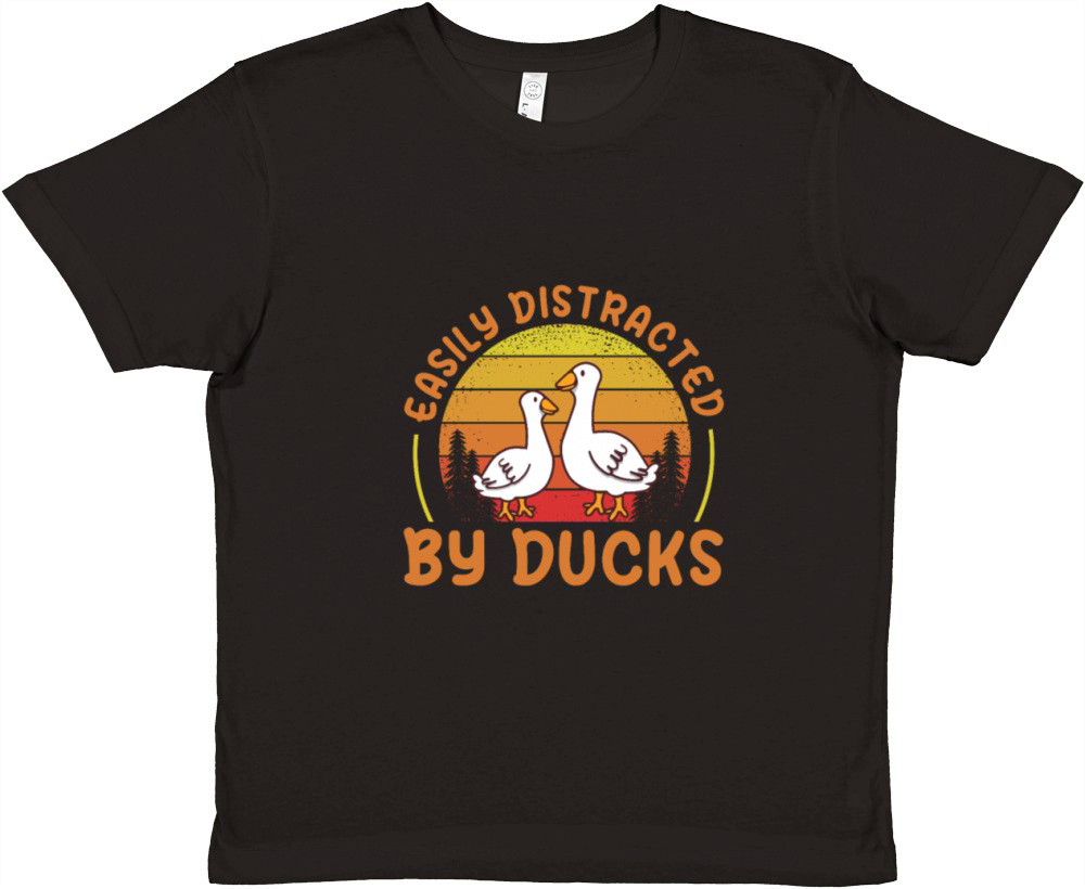 Easily Distracted By Ducks Vintage Premium Kids Crewneck T-shirt