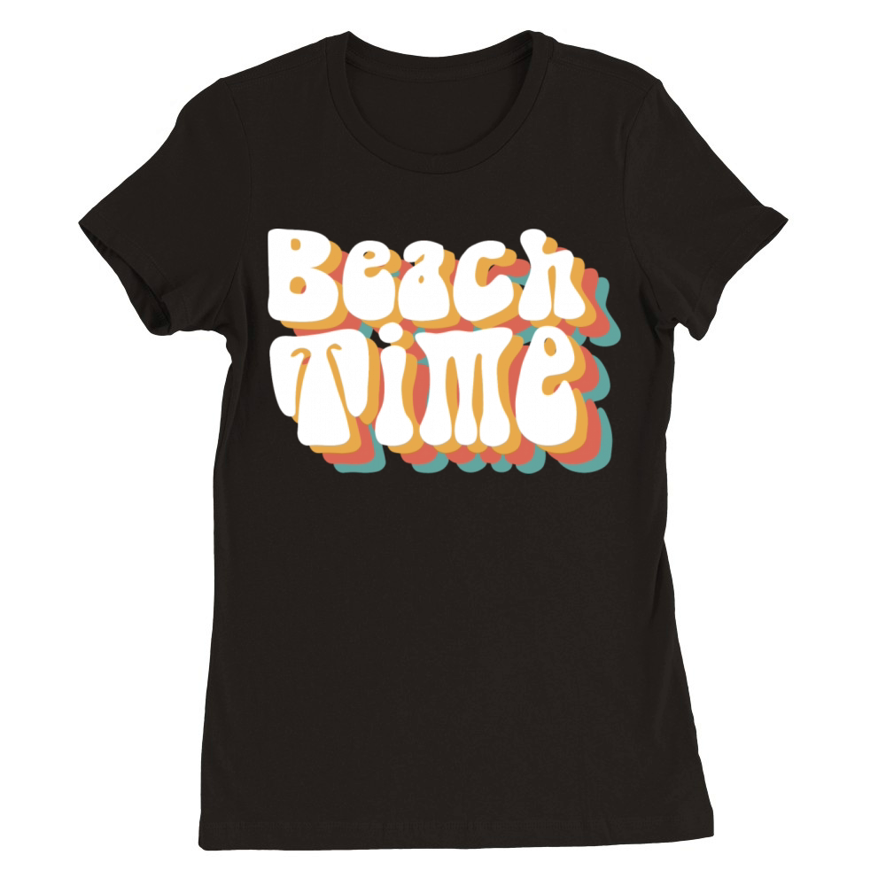 Vsco Girl Vintage Beach Time Retro Aesthetics Premium Womens Crewneck T-shirt