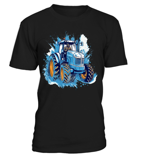 Blue Tractor Watercolor Art T-Shirt Unisex