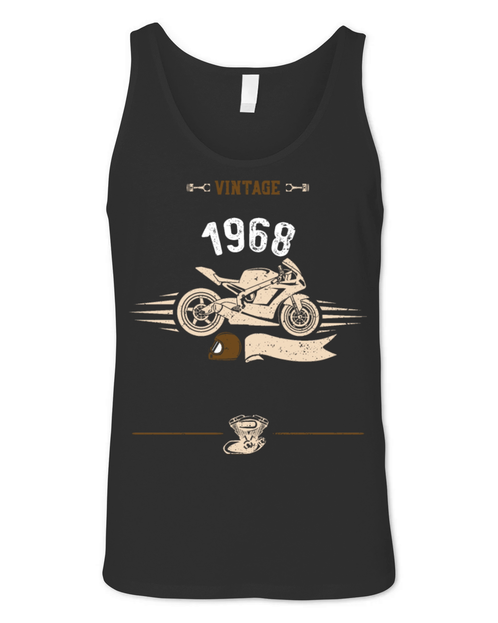 Vintage 1968 - Motorcycle Unisex Jersey Tank