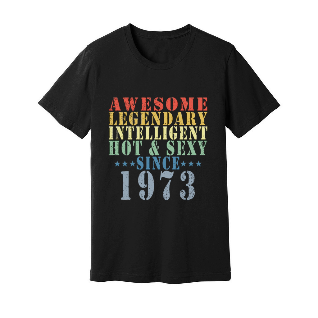 50th Birthday Man June Vintage 1973 Awesome Unisex Jersey Tee