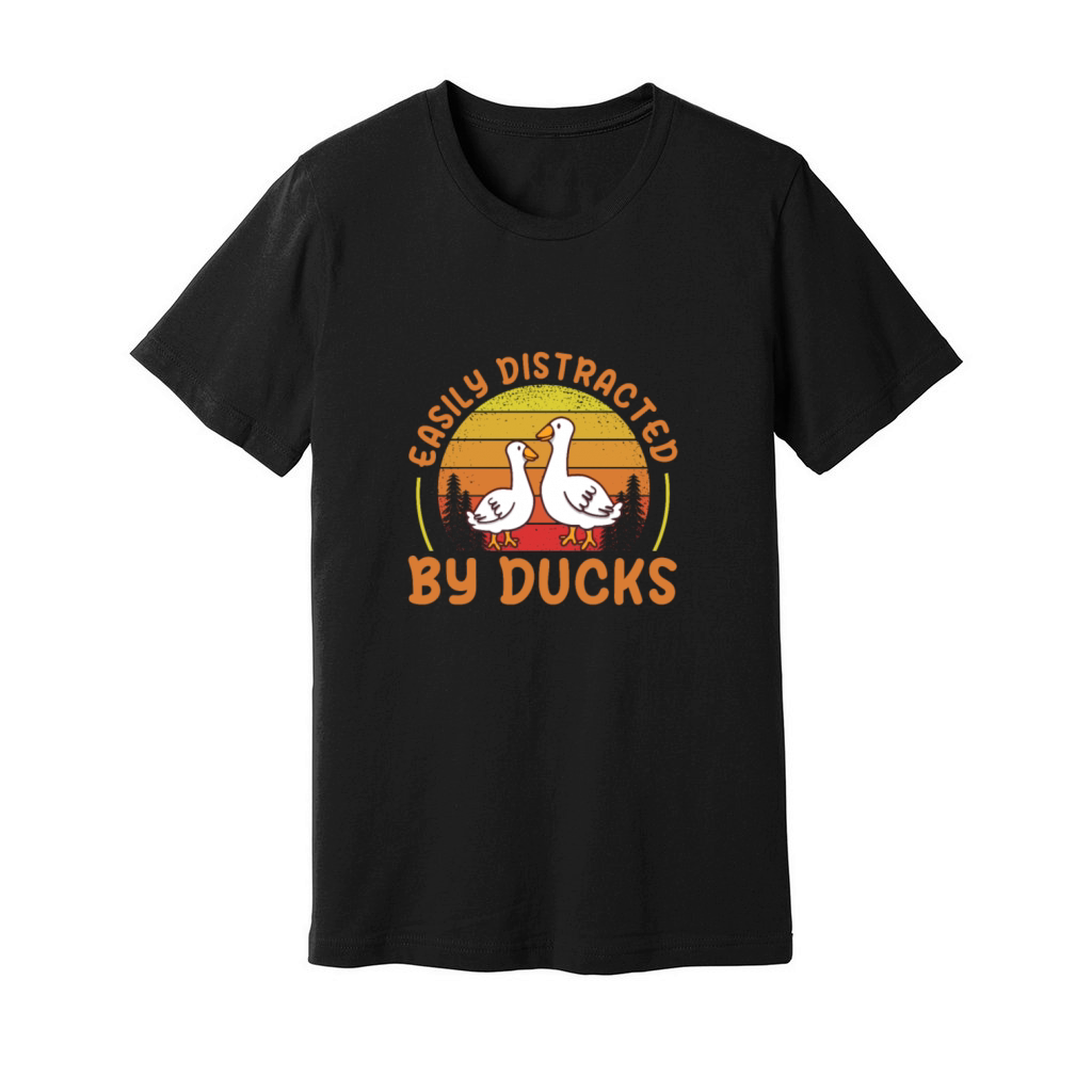 Easily Distracted By Ducks Vintage Unisex Jersey Tee