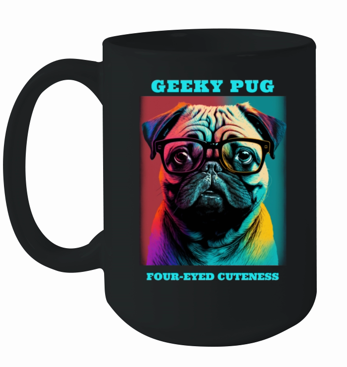 Pug dog portrait with funny quote Ceramic Mug
