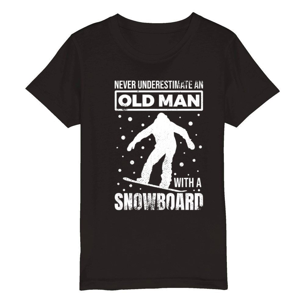 Old Snowboarder Grandpa Organic Kids Crewneck T-shirt