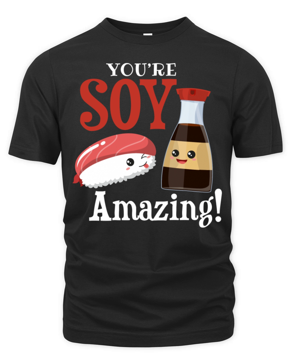 Funny Sushi Japan Soy Sauce Motif Organic Unisex T-shirt