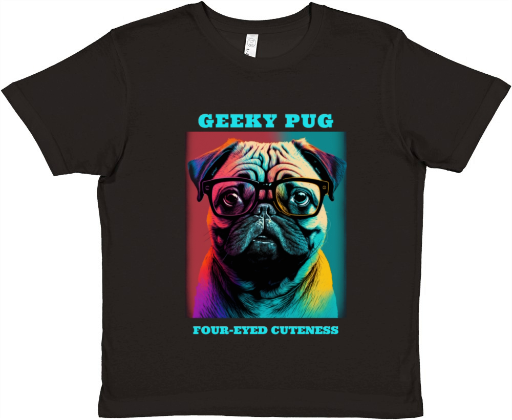 Pug dog portrait with funny quote Premium Kids Crewneck T-shirt