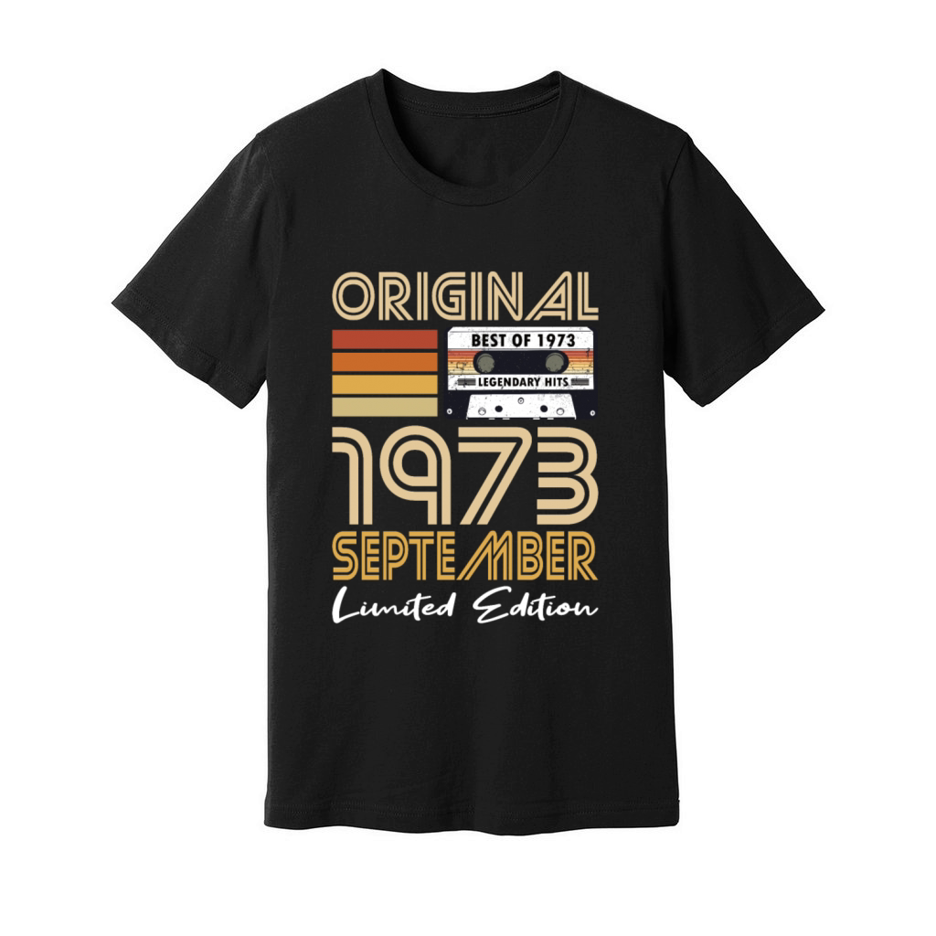 50th birthday september 1973 original 1973 Unisex Jersey Tee