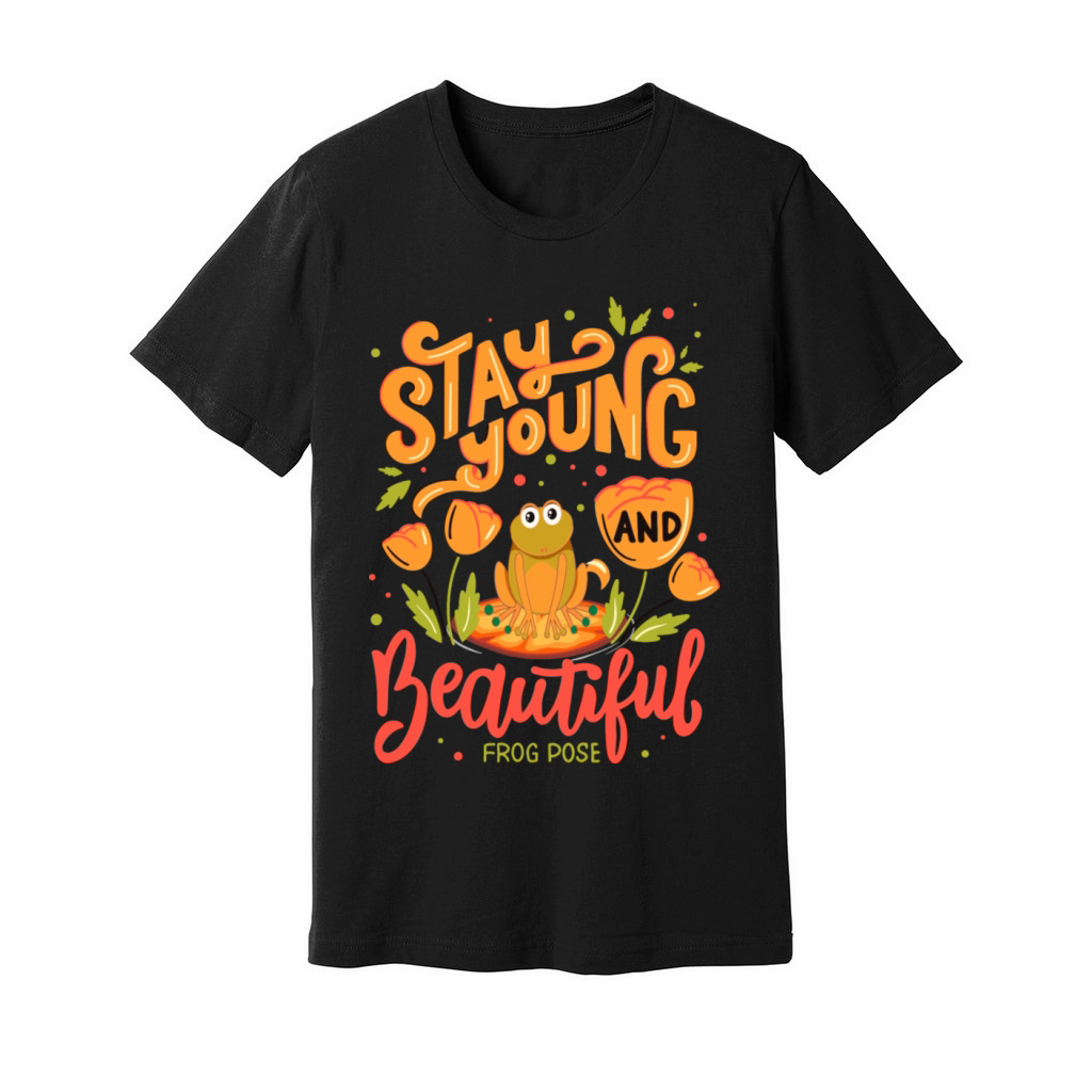 Stay Young And Beautiful Frog Pose Unisex Jersey Tee