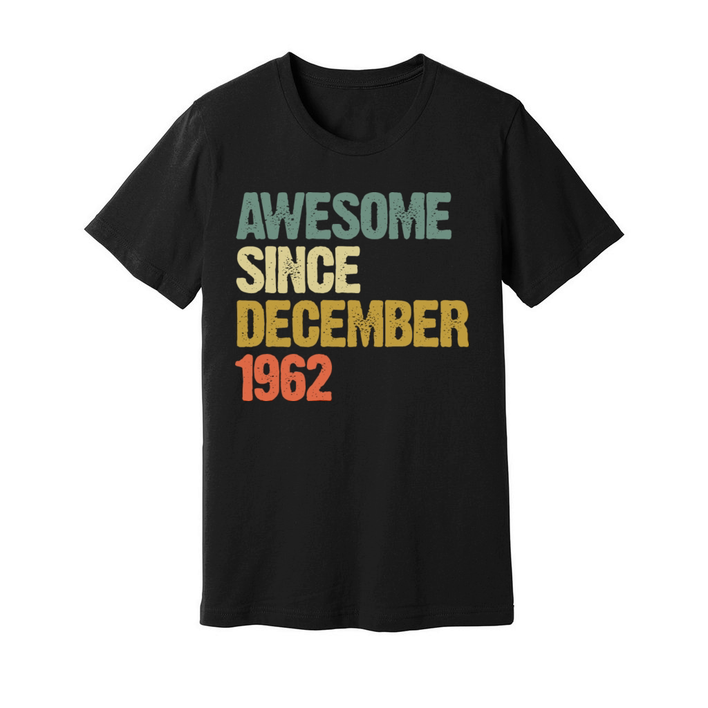 Vintage Awesome Since December 1962 Unisex Jersey Tee