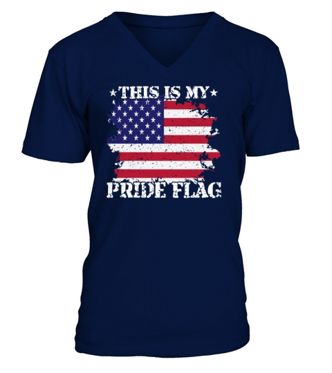 This Is My Pride Flag USA American 4th Of July V-Neck T-shirt