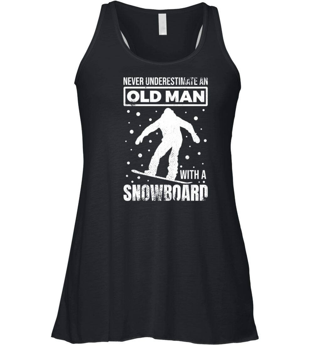 Old Snowboarder Grandpa Women's Flowy Tank Top
