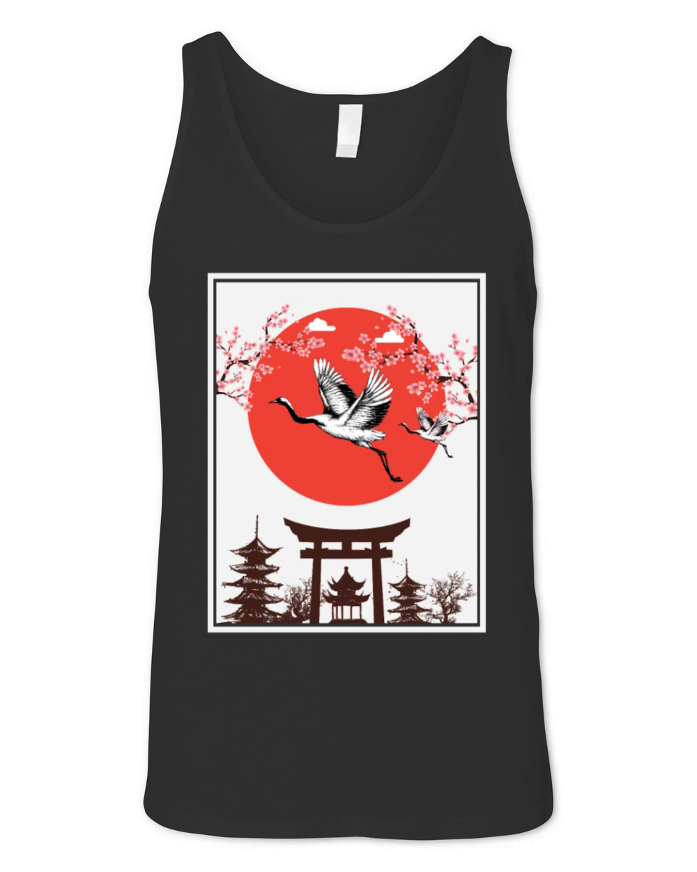 Vintage Retro Japanese Art Style Japan Lover Unisex Jersey Tank