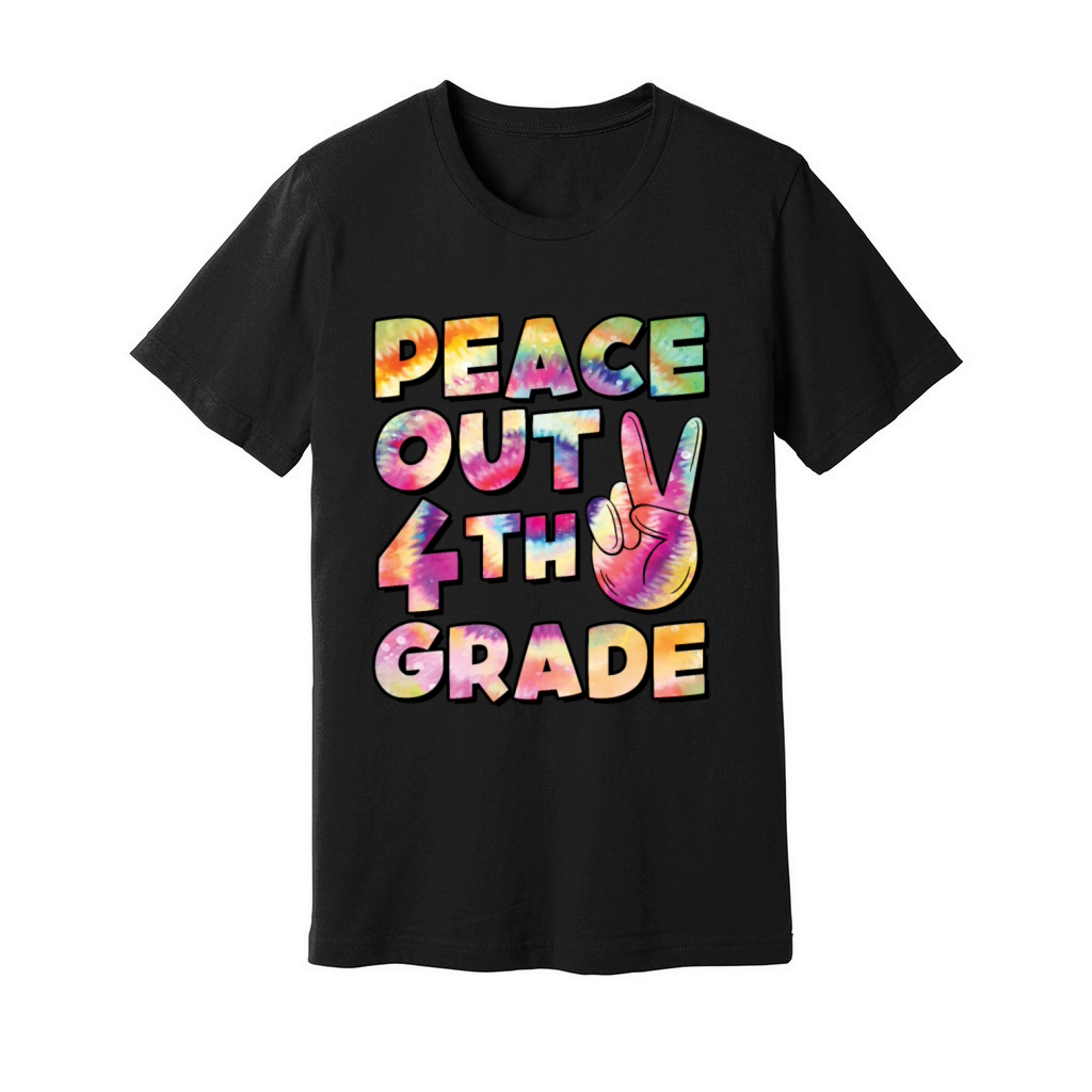 Peace Out 4th Grade TIE DYE Unisex Jersey Tee