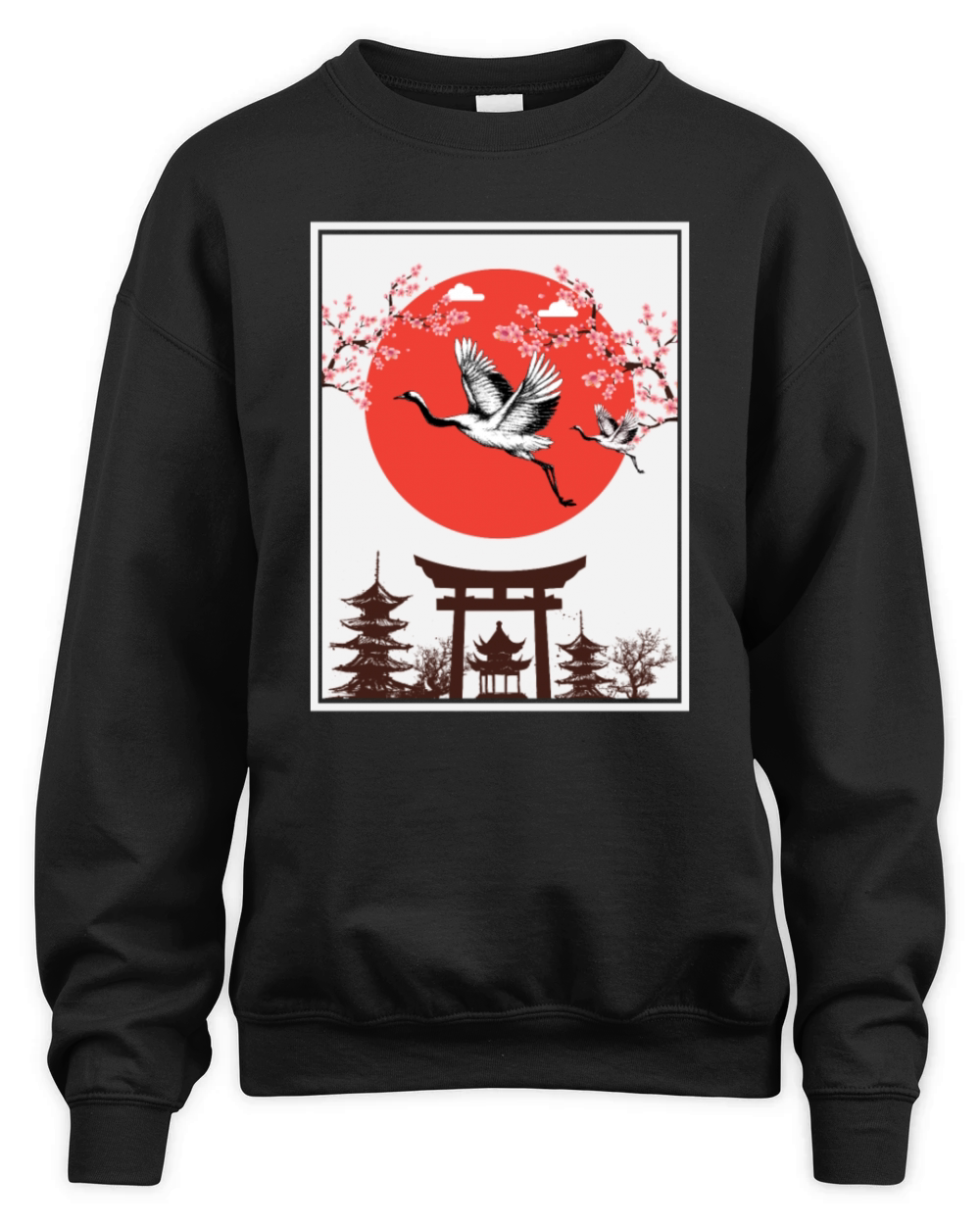 Vintage Retro Japanese Art Style Japan Lover Unisex Premium Crewneck Sweatshirt