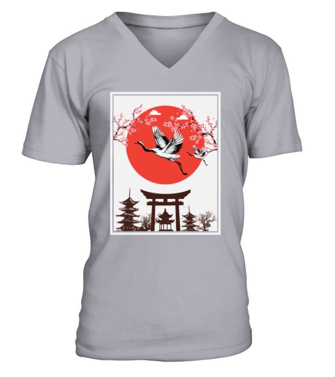 Vintage Retro Japanese Art Style Japan Lover V-Neck T-shirt