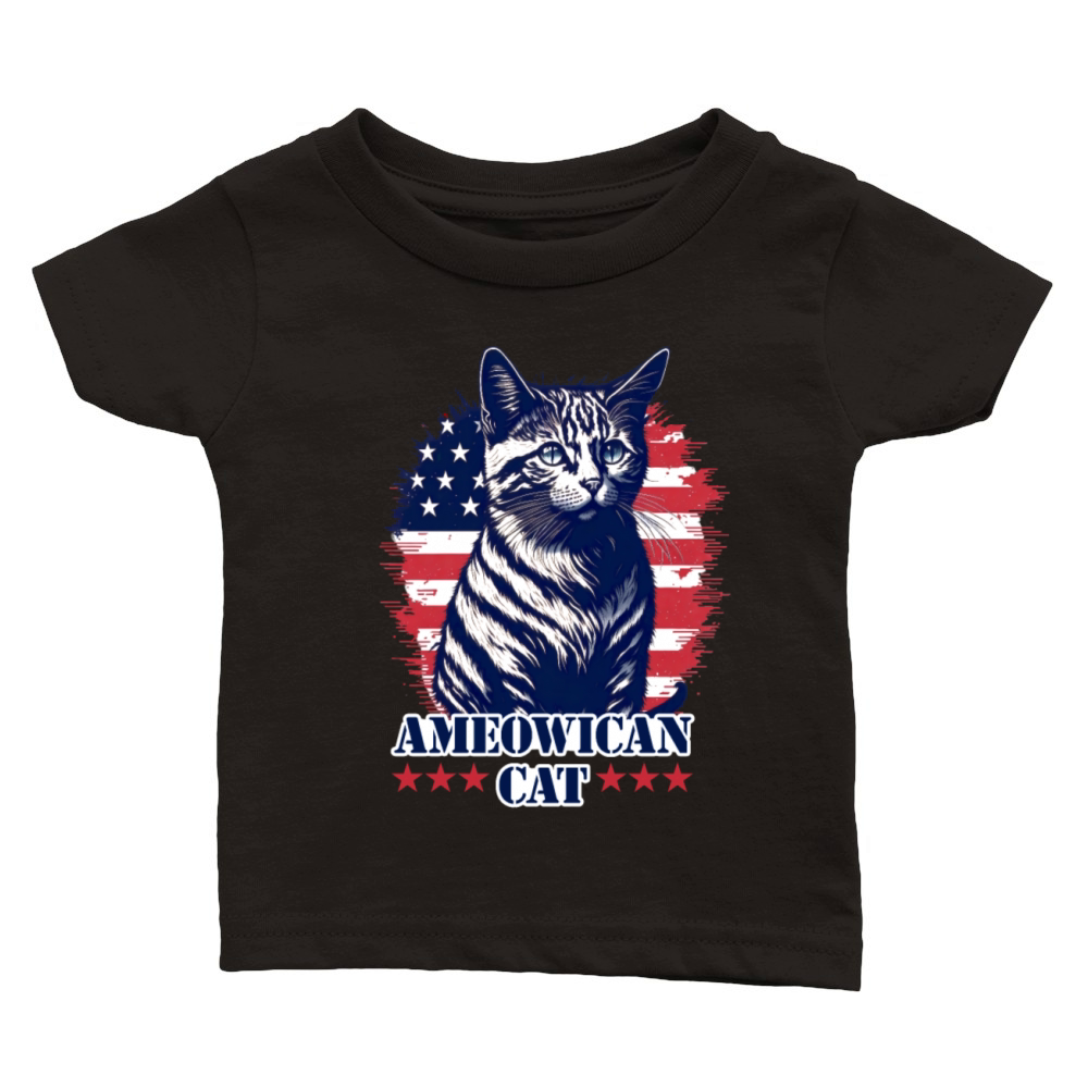 Ameowican Cat Classic Baby Crewneck T-shirt