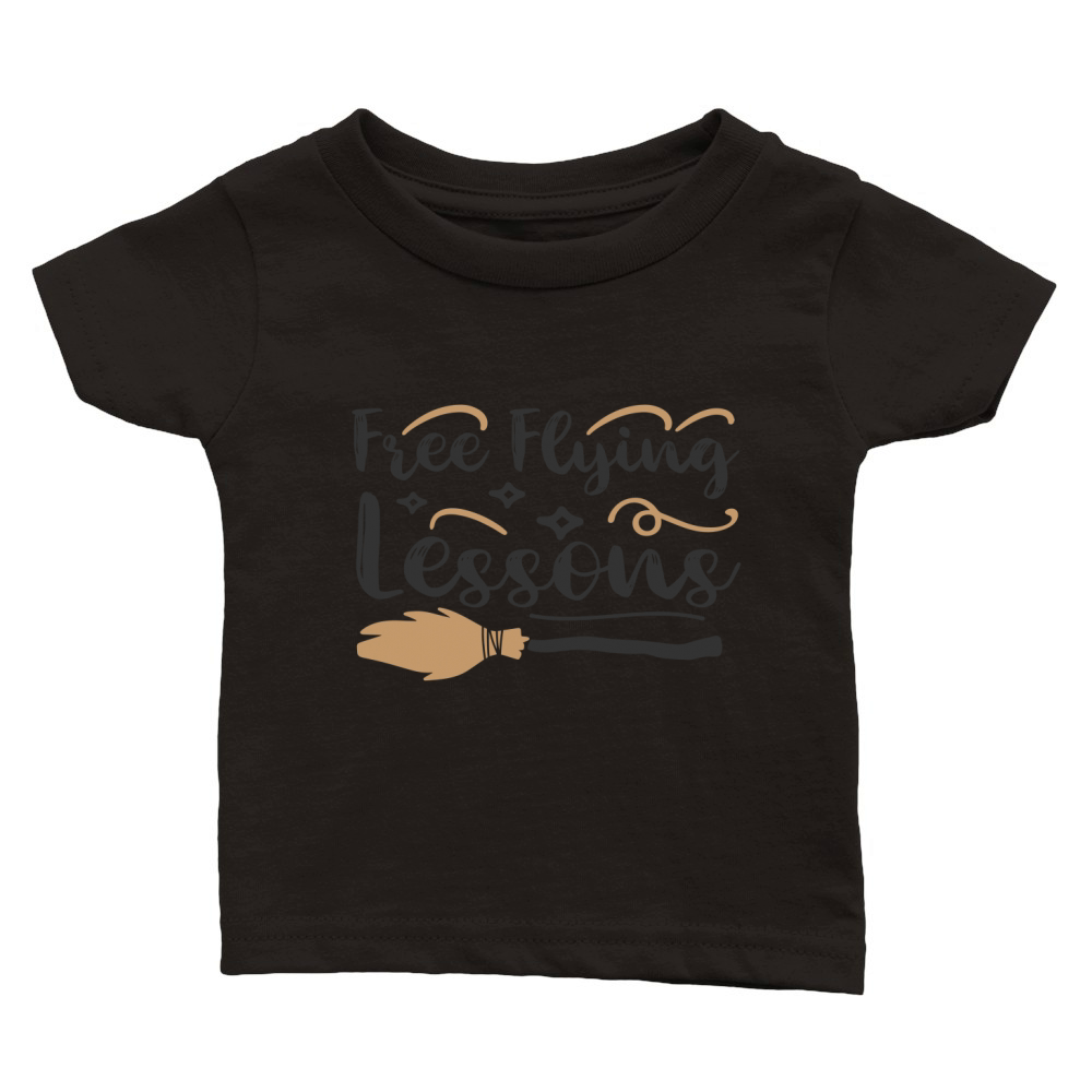 Free Flying Lessons Shirt Basic Witch Shirt Halloween Witch Classic Baby Crewneck T-shirt