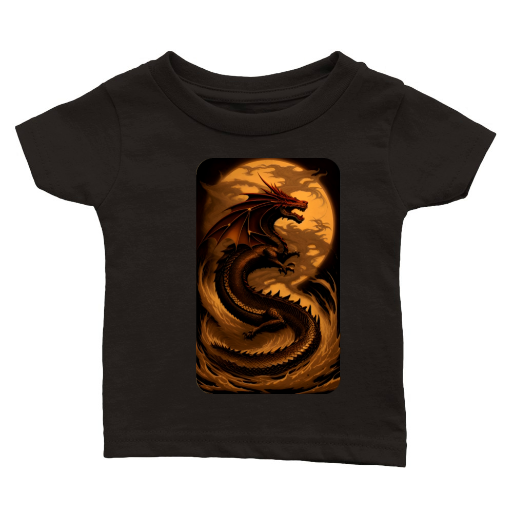 Vintage Dragon Art by Dreamscape Shirts Classic Baby Crewneck T-shirt