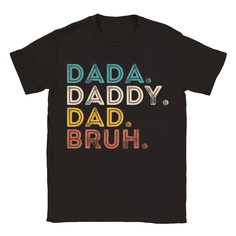 father Dada Daddy Dad Bruh Fathers Day Funny Vinta Classic Kids Crewneck T-shirt