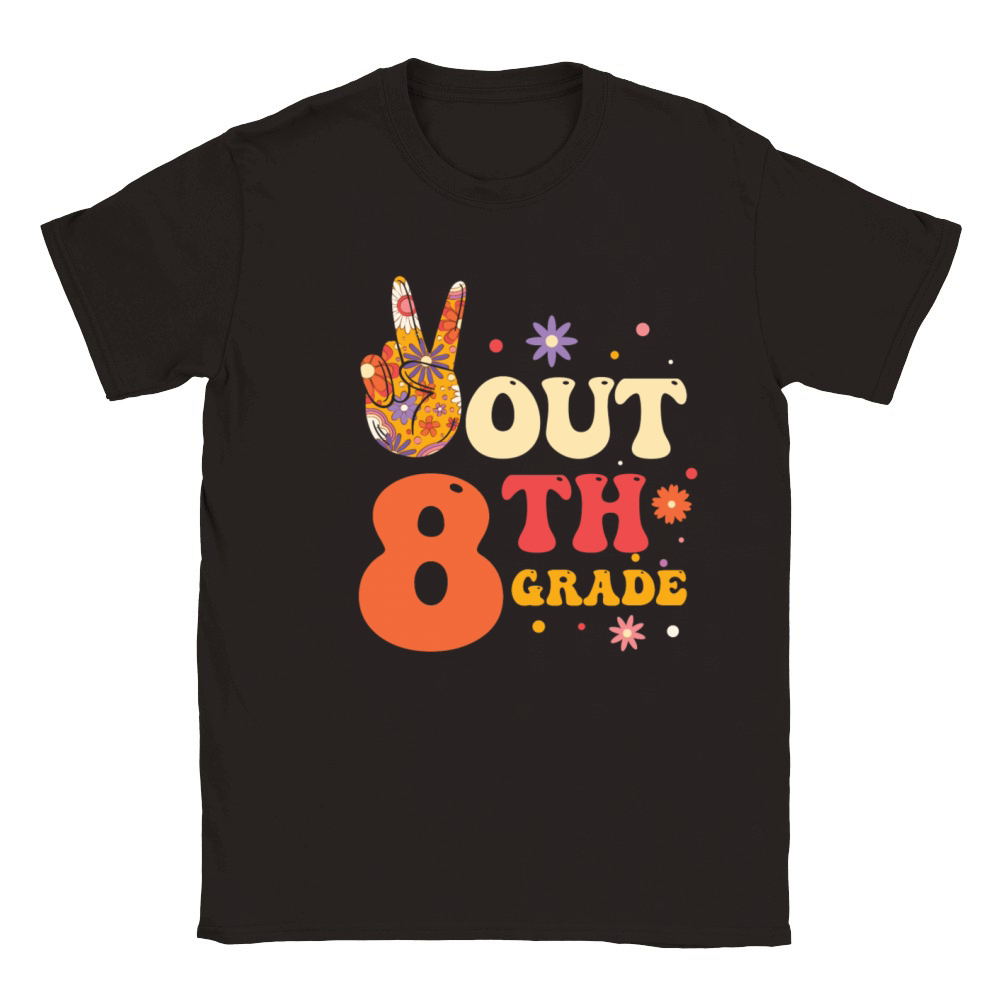 Peace Out 8th Grade Hippie Classic Kids Crewneck T-shirt