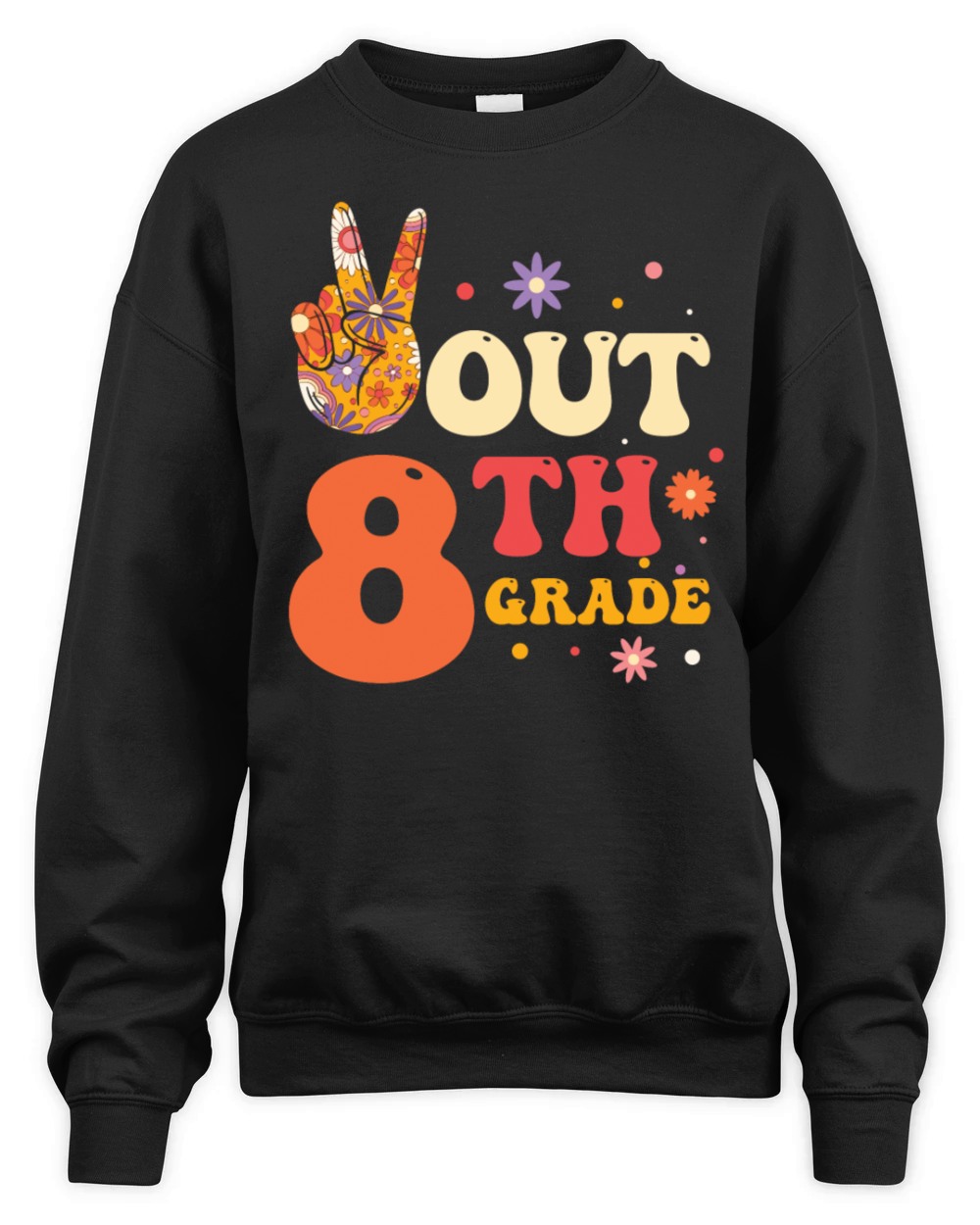 Peace Out 8th Grade Hippie Unisex Premium Crewneck Sweatshirt