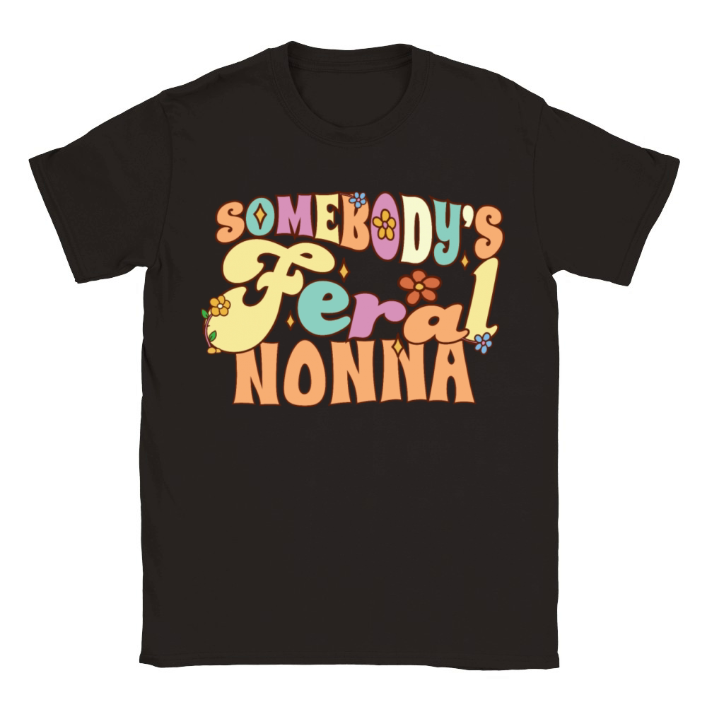 Somebodys Feral Nonna Italian Grandma Funny Classic Kids Crewneck T-shirt