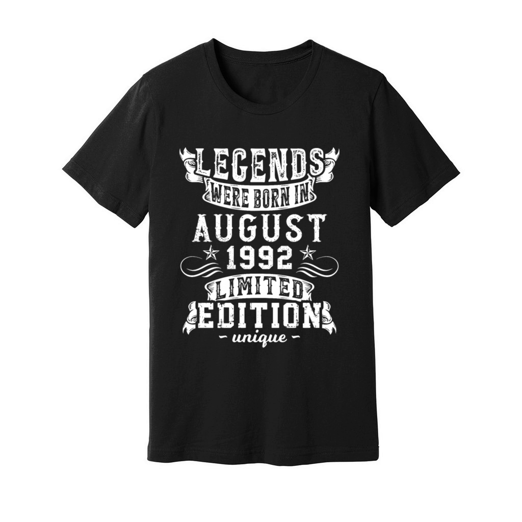 Birthday August 1992 Year Limited Edition Vintage Unisex Jersey Tee