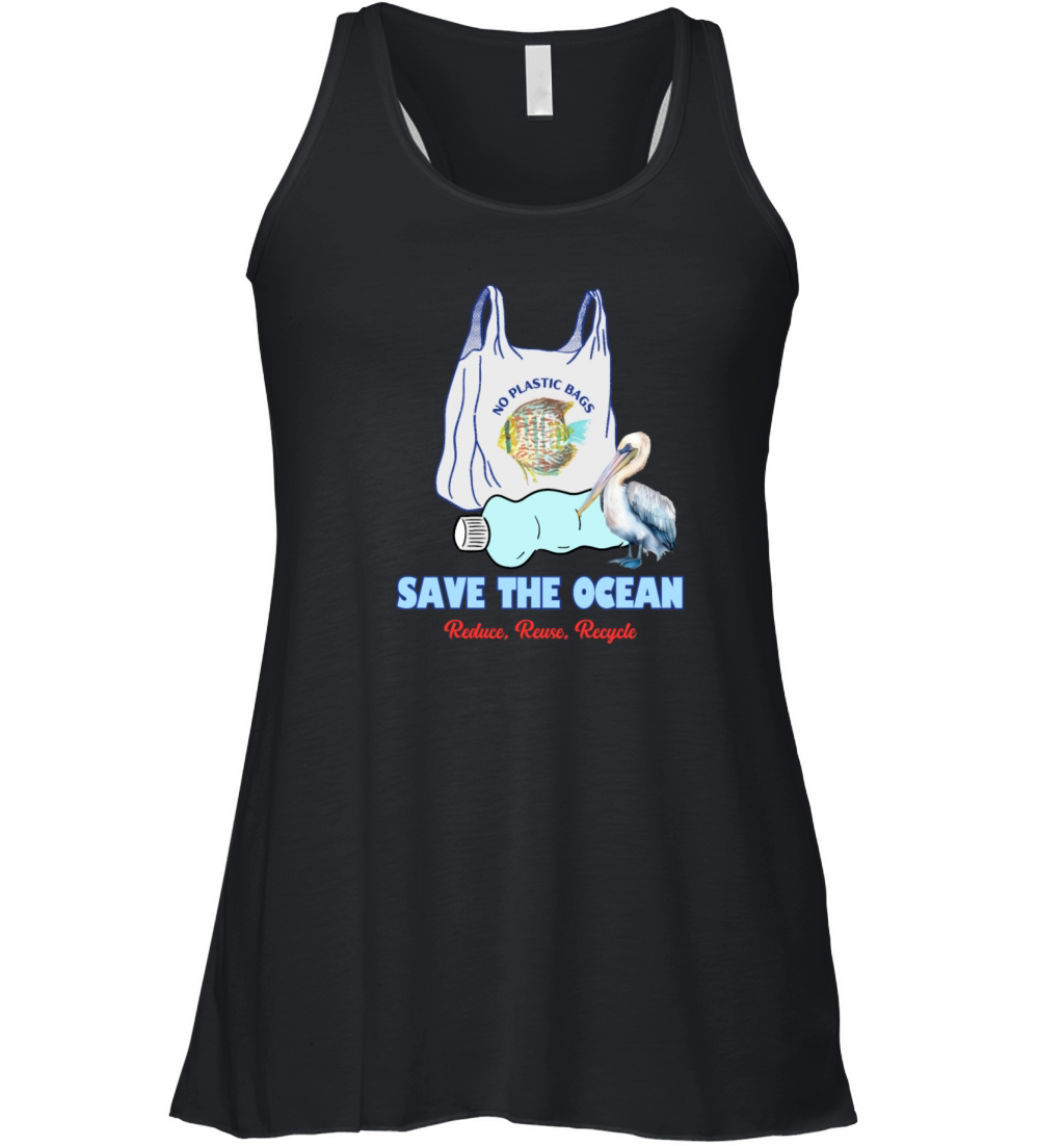 Save the Ocean No plastic bags Women's Flowy Tank Top
