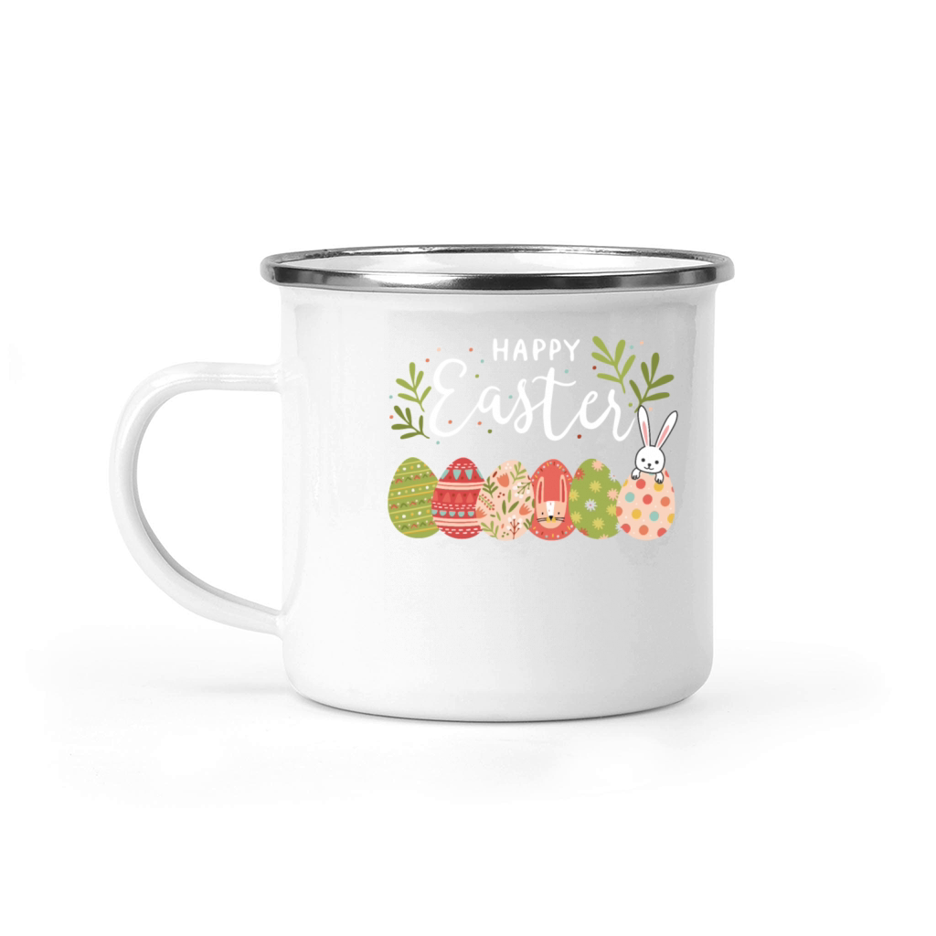 Happy Easter Spring Flowers Bunny Rabbit Egg Hunt Camping Mug