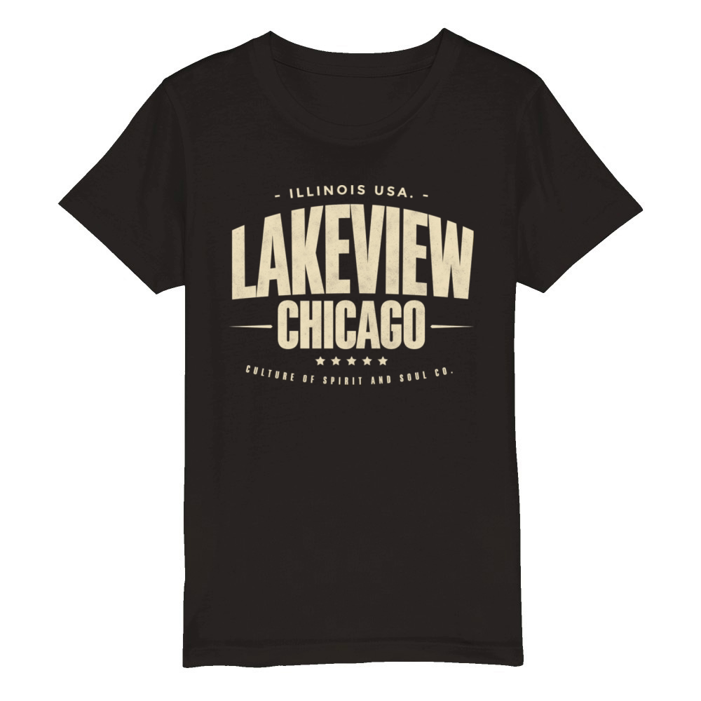 Lakeview Chicago Illinois IL Vintage Sports Organic Kids Crewneck T-shirt
