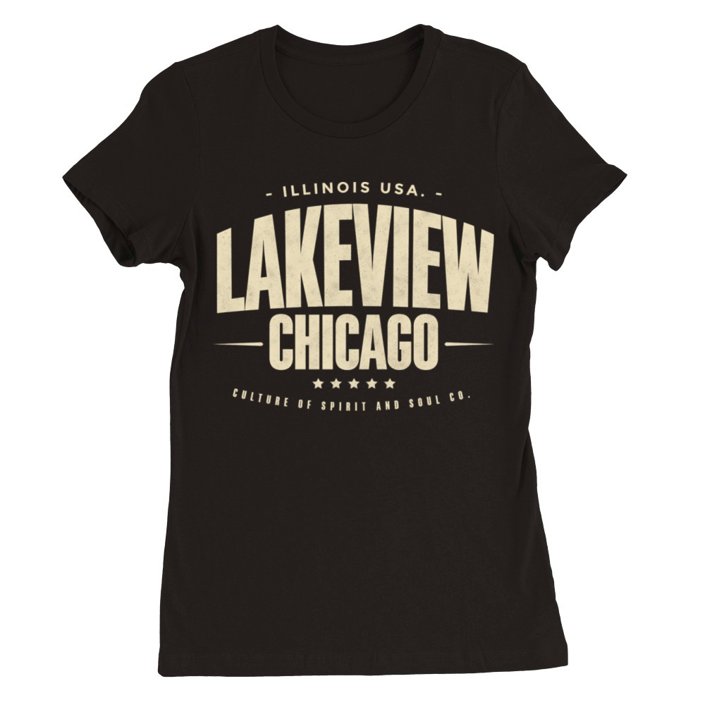 Lakeview Chicago Illinois IL Vintage Sports Premium Womens Crewneck T-shirt