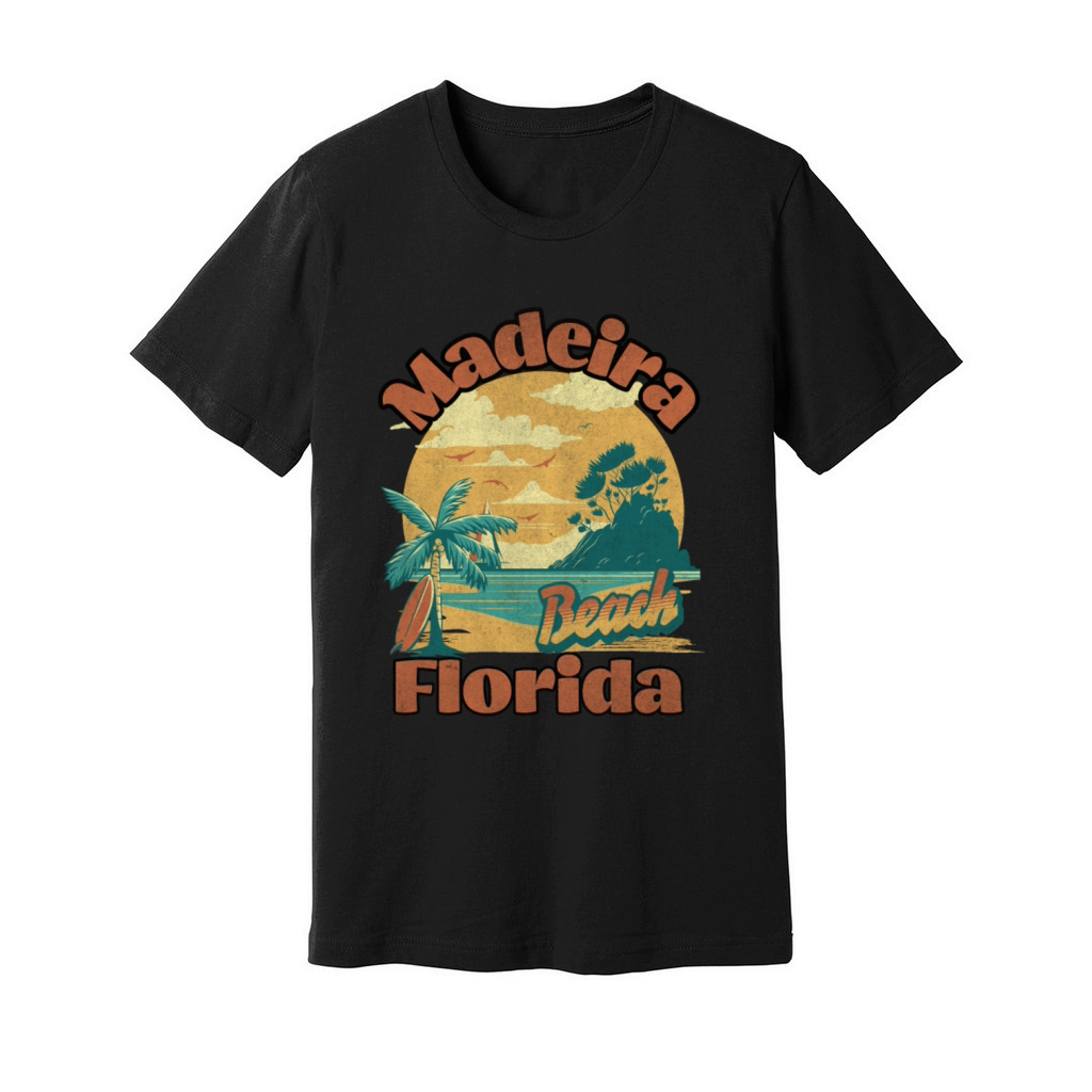 Vintage Madeira Beach Florida Palm Trees FL Retro Unisex Jersey Tee