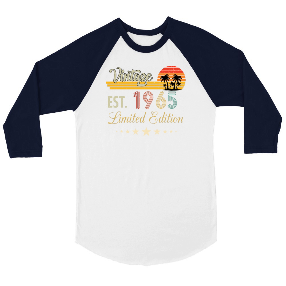 Vintage Est 1965 Limited Edition Birthday Unisex ¾ sleeve Raglan T-shirt