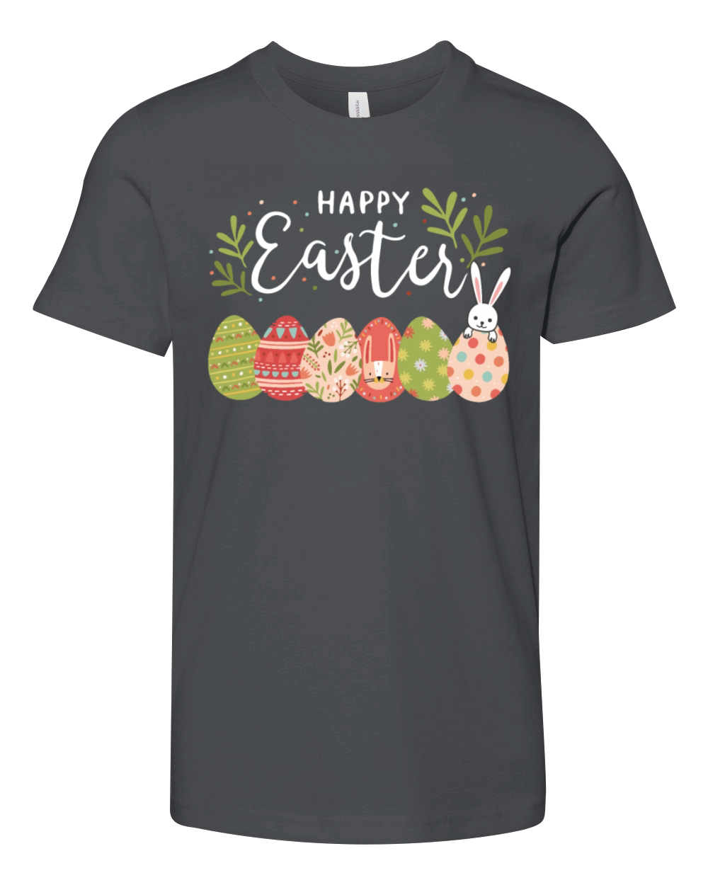 Happy Easter Spring Flowers Bunny Rabbit Egg Hunt Youth Unisex Jersey Tee