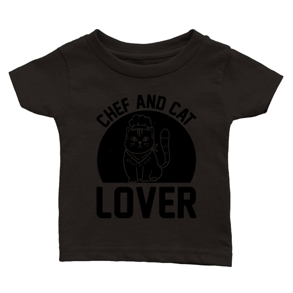 Chef And Cat Lover Chef Cook Food Cooking And Cat Classic Baby Crewneck T-shirt