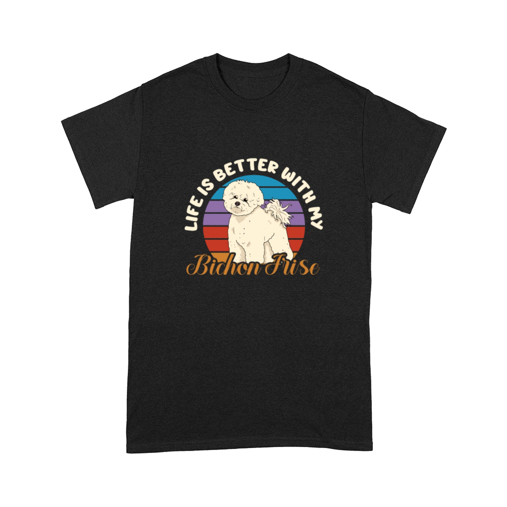 Life Is Better With My Bichon Frise Retro Vintage Comfort T-shirt